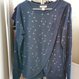 Motherhood Nursing Long Sleeve Blue Top, Size M